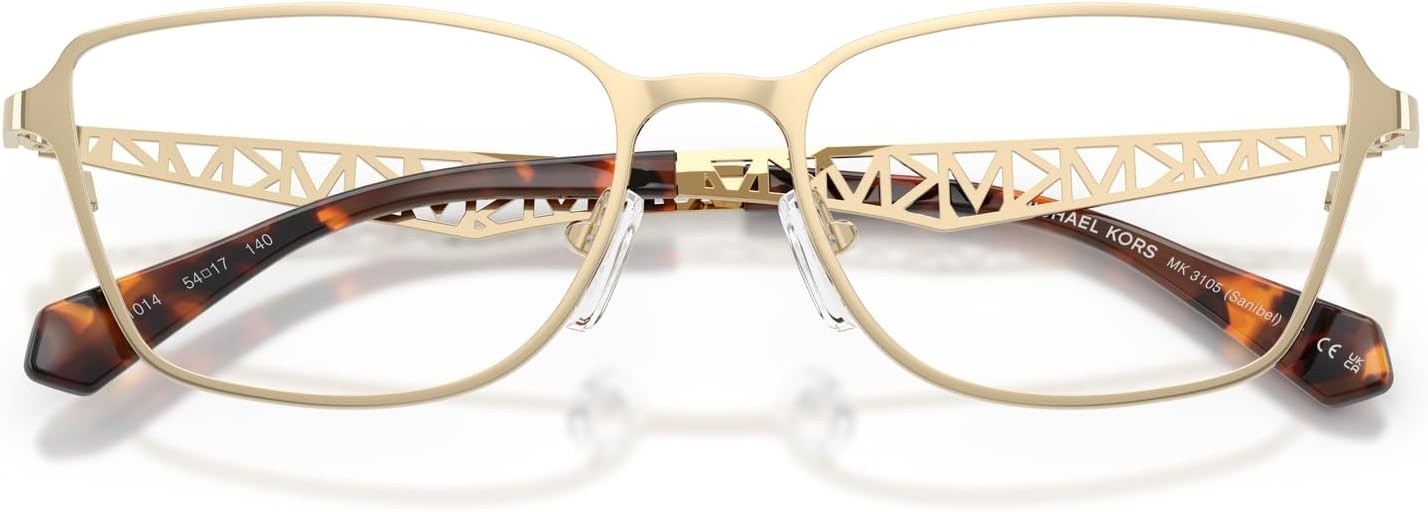 image:imageMichael Kors womens Mk3105 Sanibel Rectangular Prescription Eyewear FramesLight GoldDemo