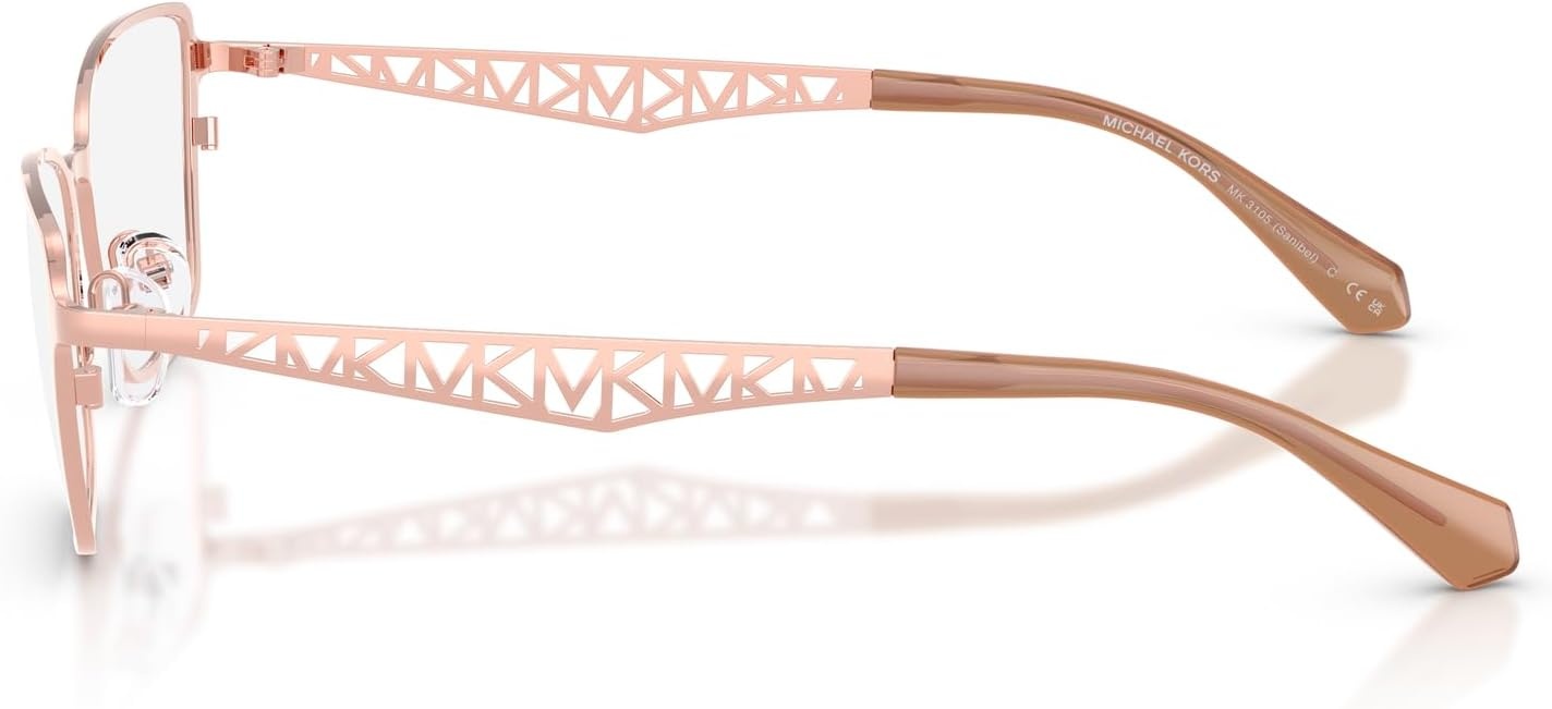 image:imageMichael Kors womens Mk3105 Sanibel Rectangular Prescription Eyewear FramesRose GoldDemo