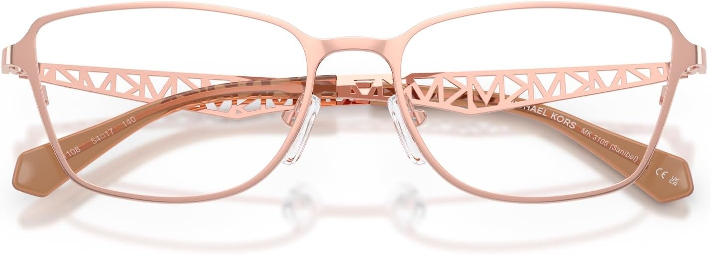 image:imageMichael Kors womens Mk3105 Sanibel Rectangular Prescription Eyewear FramesRose GoldDemo