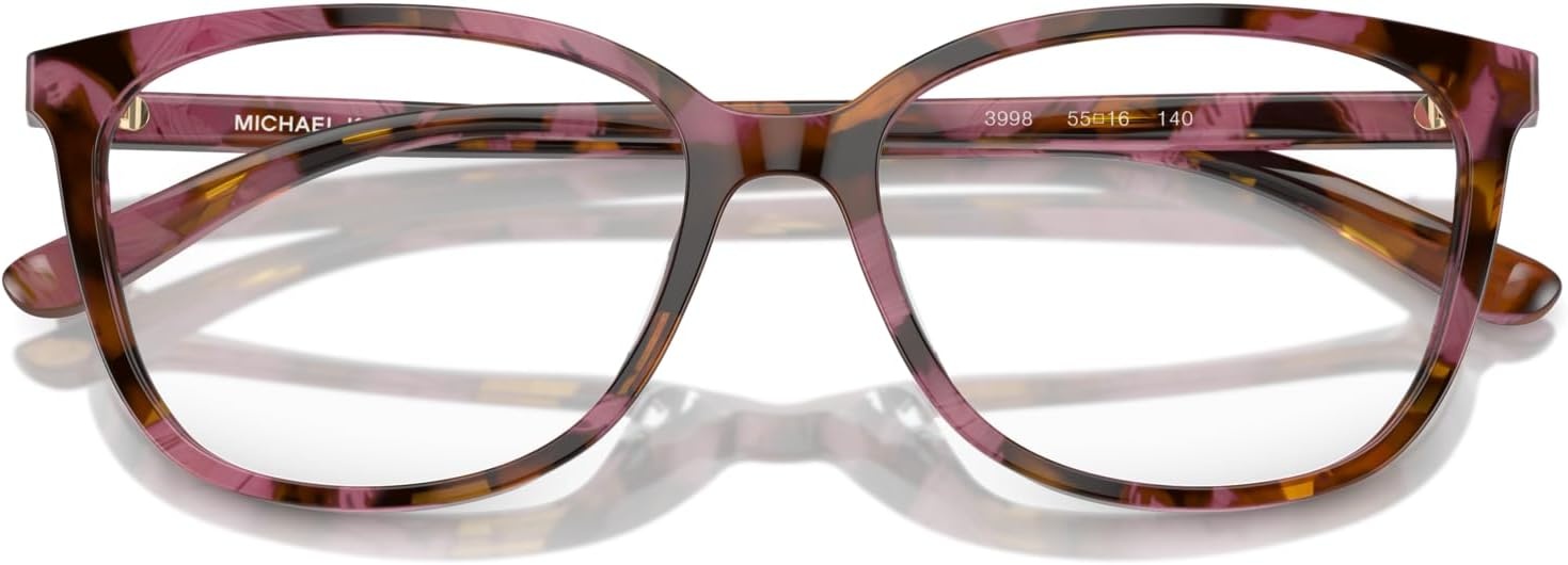 image:imageMichael Kors womens Mk4067u Santa Clara Universal Fit Square Prescription Eyewear FramesPlum Graphic TortoiseDemo Lens