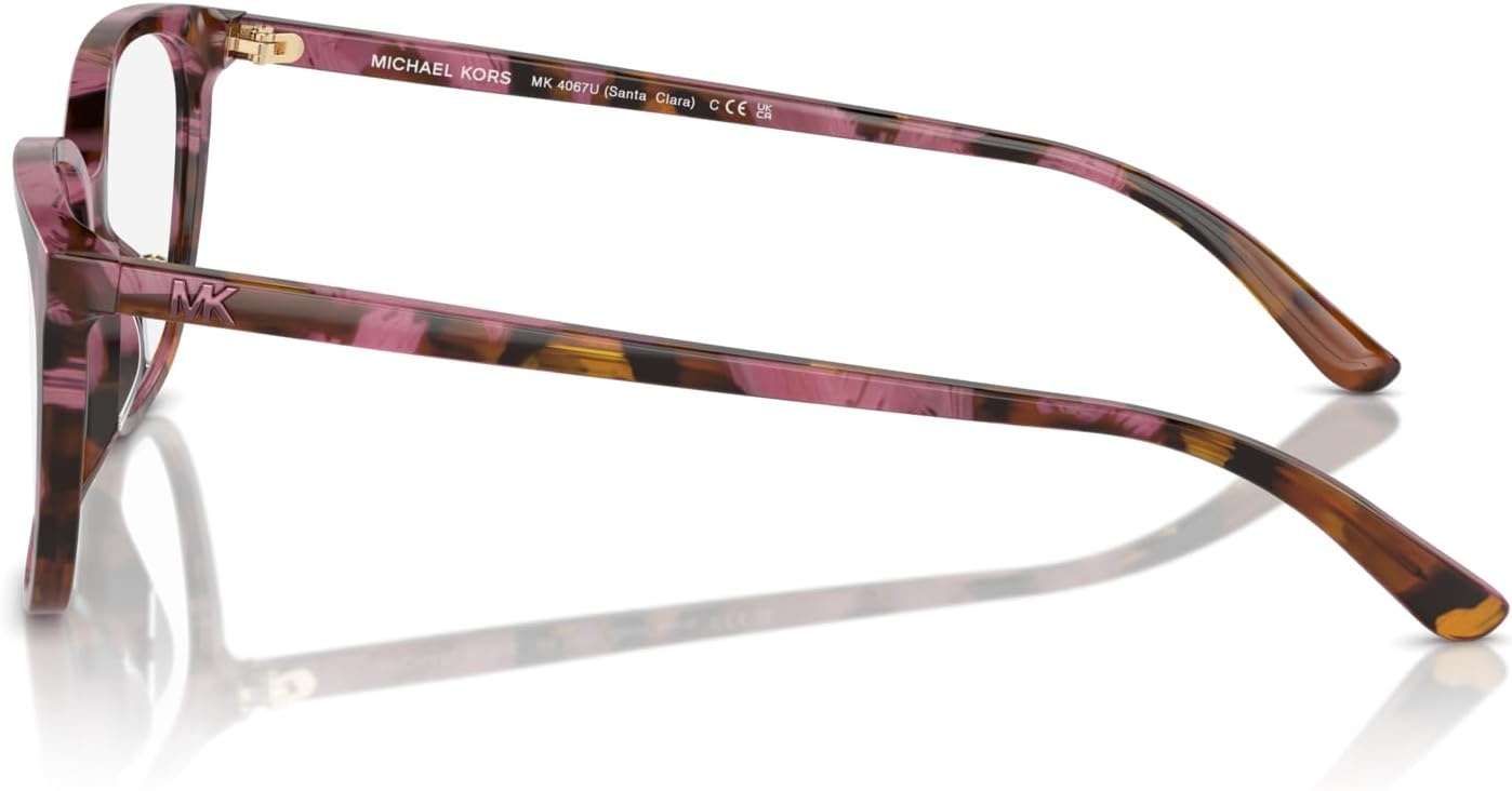 image:imageMichael Kors womens Mk4067u Santa Clara Universal Fit Square Prescription Eyewear FramesPlum Graphic TortoiseDemo Lens