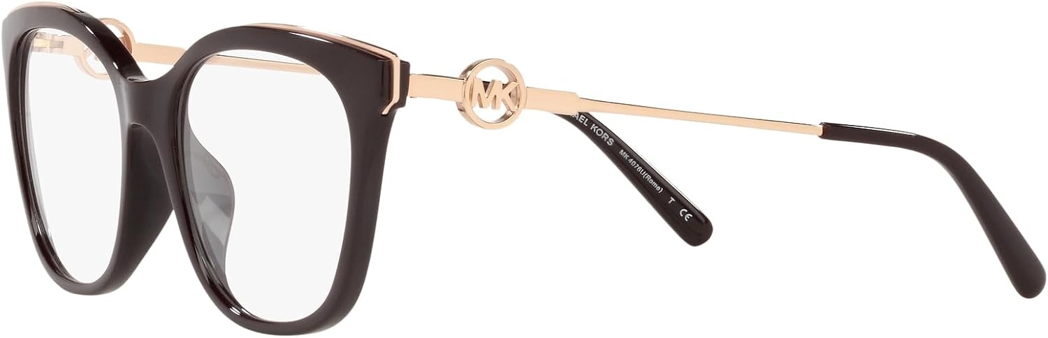 image:imageMichael Kors womens Mk4076u Rome Universal Fit Square Prescription Eyewear FramesCordovanDemo Lens