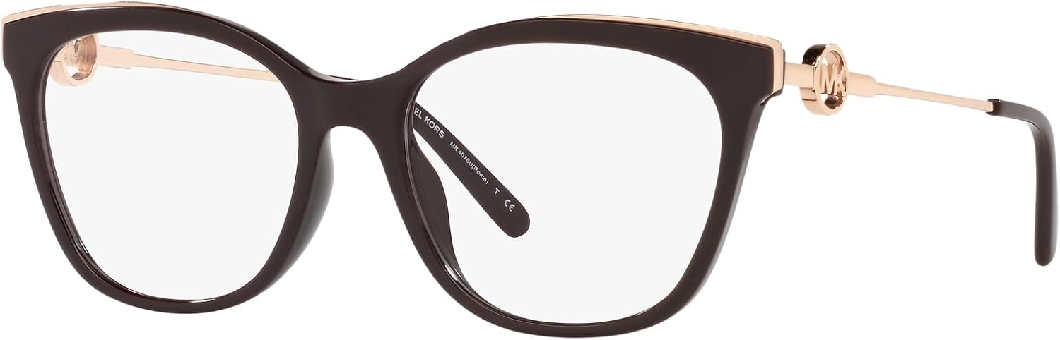 image:imageMichael Kors womens Mk4076u Rome Universal Fit Square Prescription Eyewear FramesCordovanDemo Lens