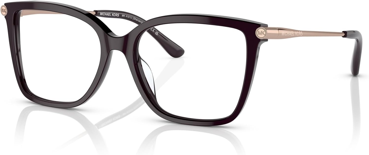 image:imageMichael Kors womens Mk4101u Shenandoah Universal Fit Square Prescription Eyewear FramesCordovanDemo Lens
