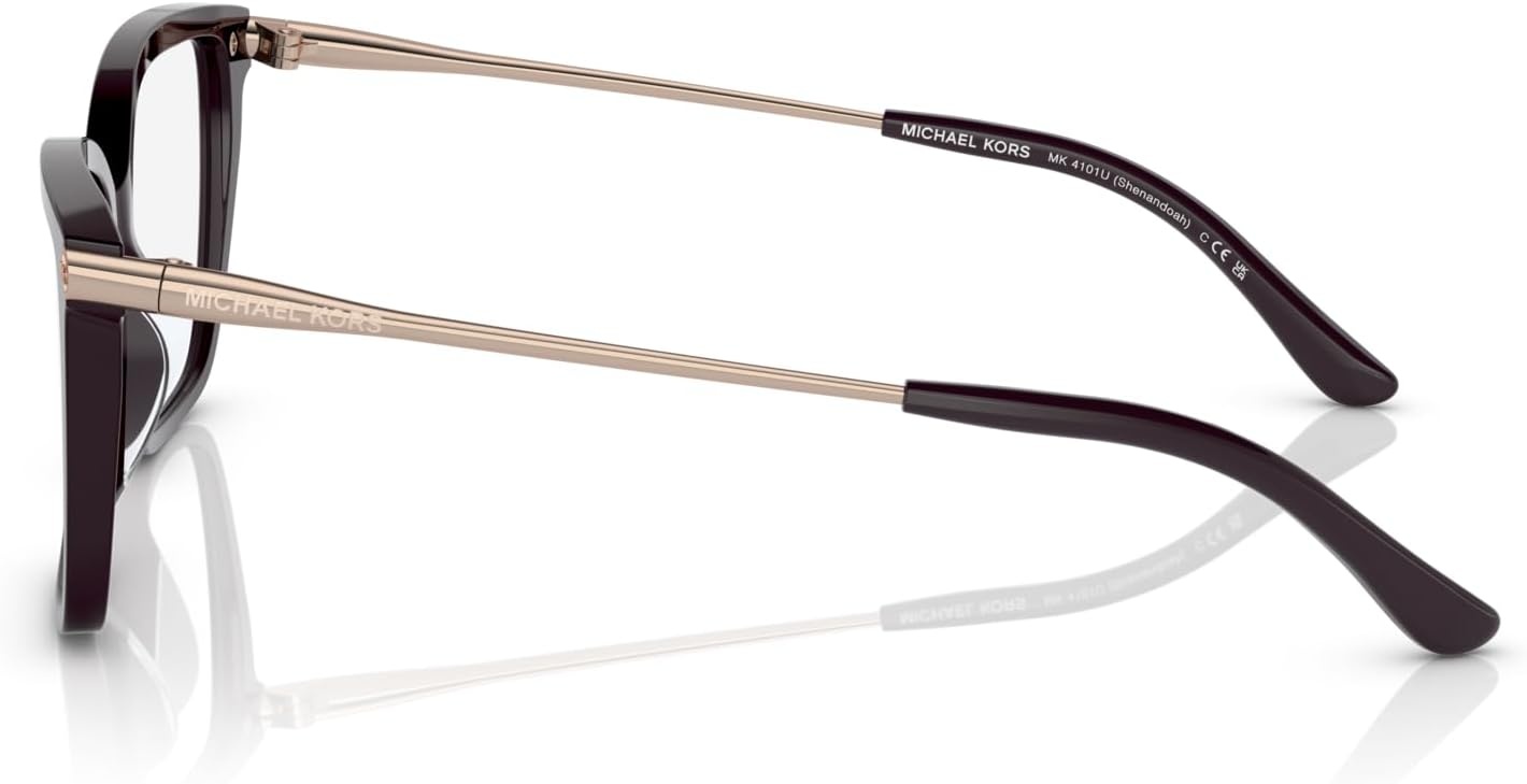 image:imageMichael Kors womens Mk4101u Shenandoah Universal Fit Square Prescription Eyewear FramesCordovanDemo Lens