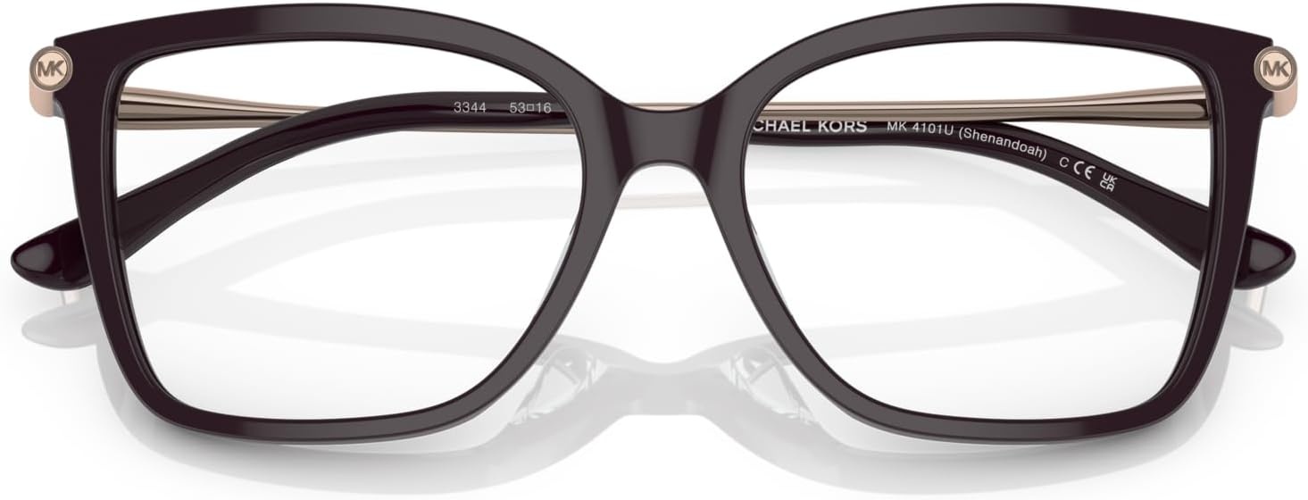 image:imageMichael Kors womens Mk4101u Shenandoah Universal Fit Square Prescription Eyewear FramesCordovanDemo Lens