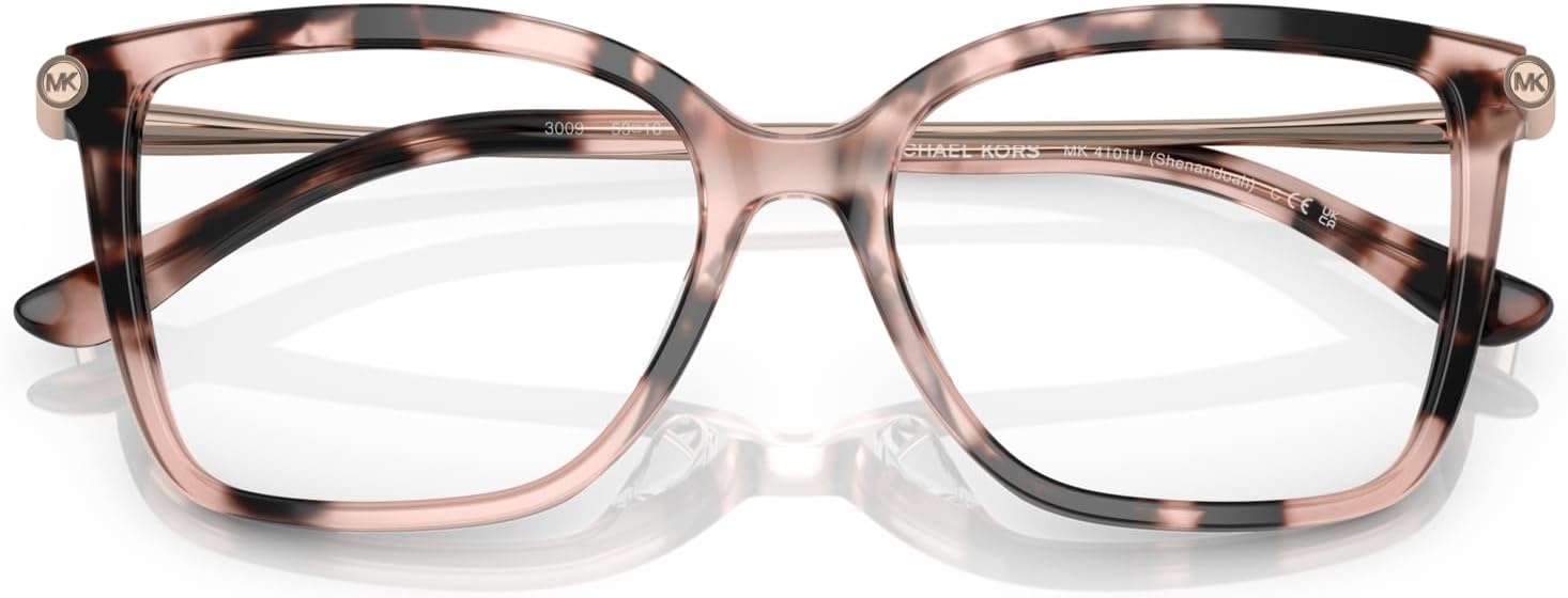 image:imageMichael Kors womens Mk4101u Shenandoah Universal Fit Square Prescription Eyewear FramesPink TortoiseDemo Lens