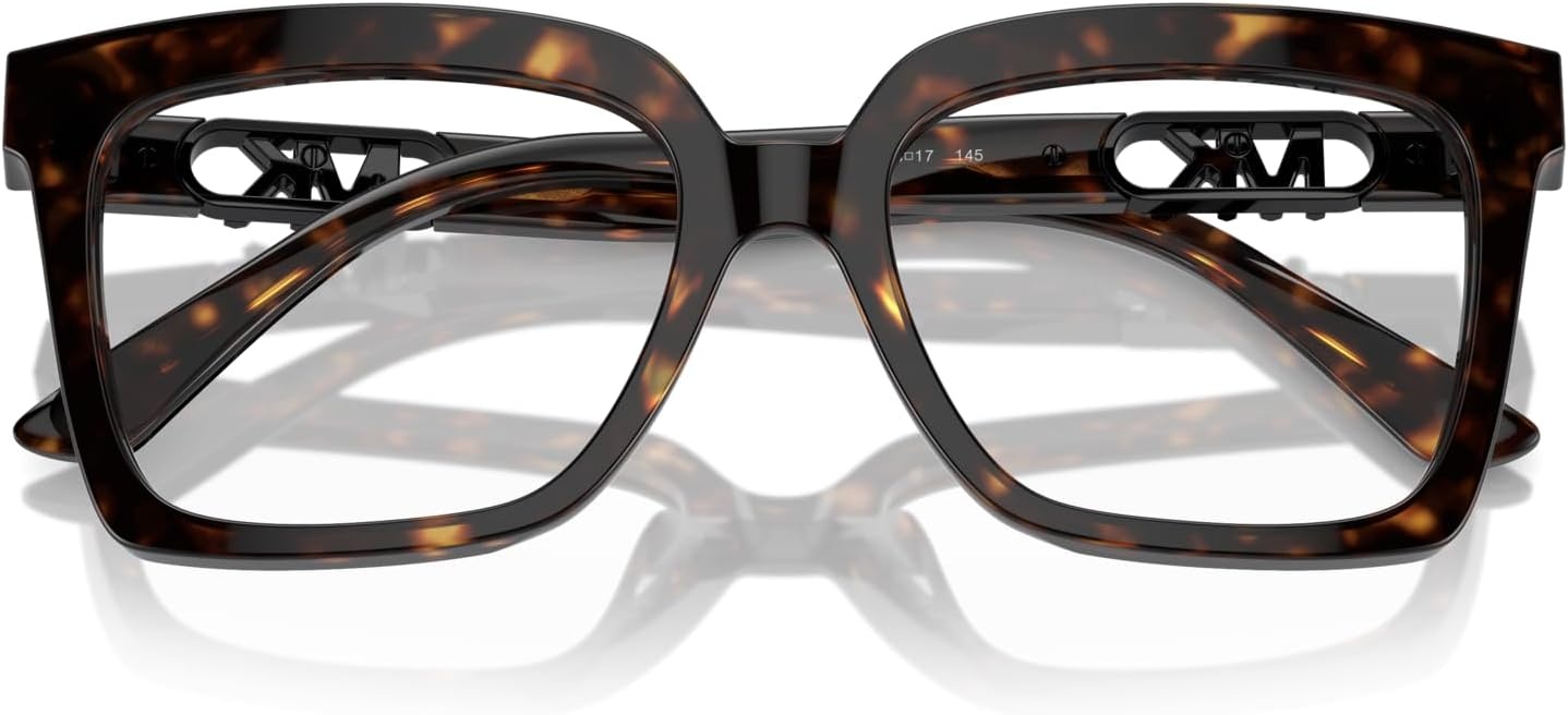 image:imageMichael Kors womens Mk4119f Nassau Low Bridge Fit Square Prescription Eyewear FramesDark TortoiseDemo Lens