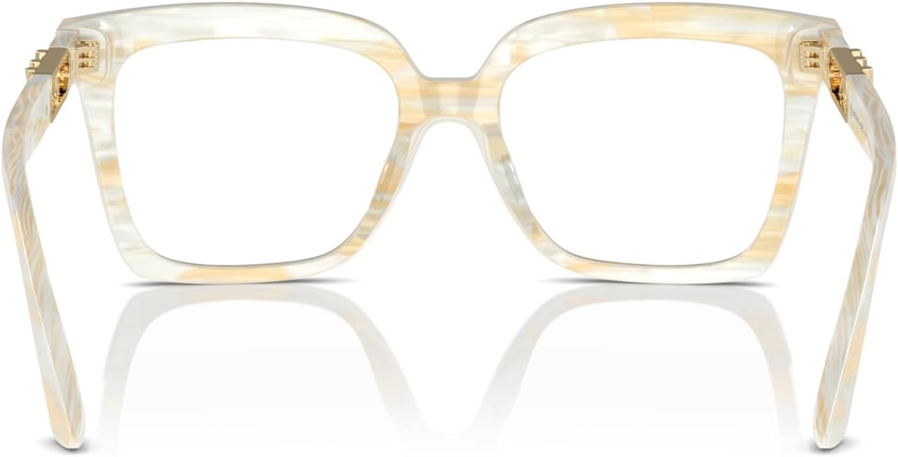 image:imageMichael Kors womens Mk4119f Nassau Low Bridge Fit Square Prescription Eyewear FramesIvory HornDemo Lens