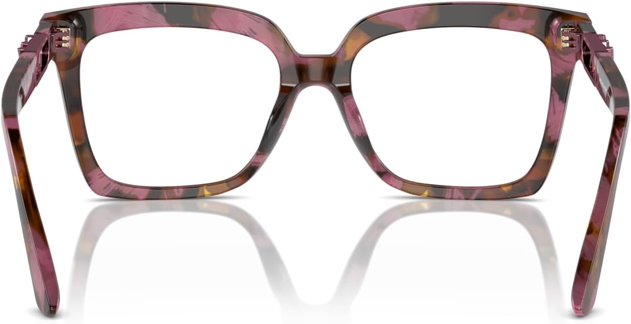 image:imageMichael Kors womens Mk4119f Nassau Low Bridge Fit Square Prescription Eyewear FramesPlum Graphic TortoiseDemo Lens