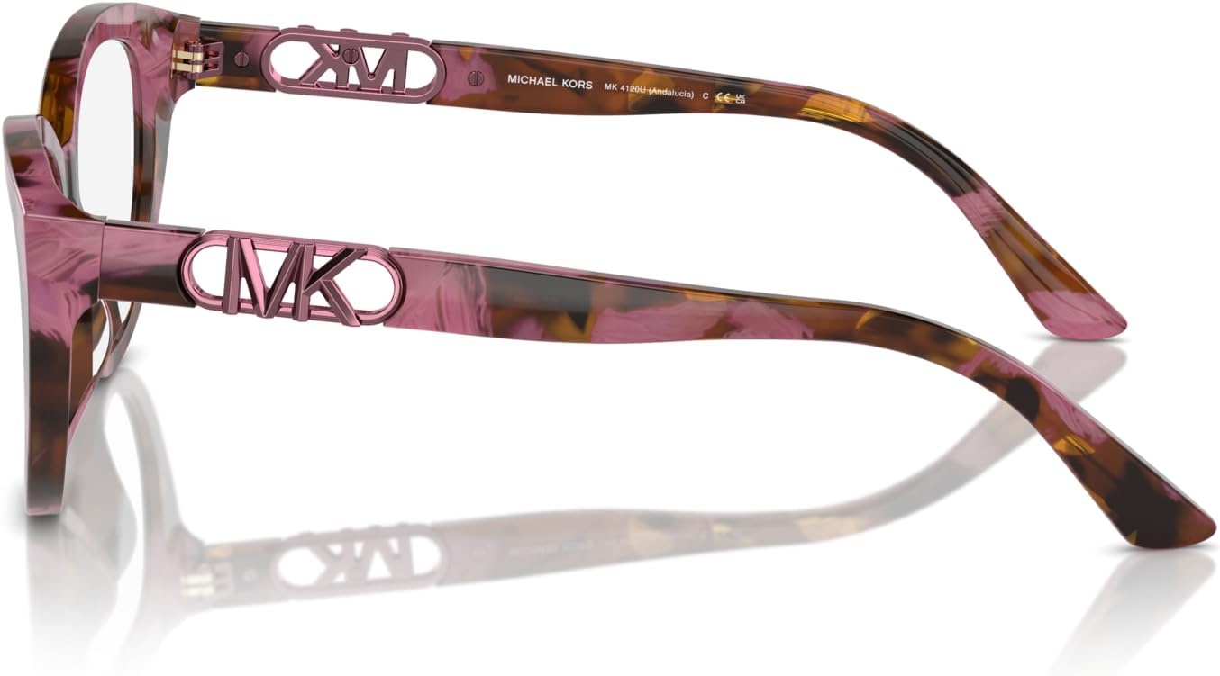 image:imageMichael Kors womens Mk4120u Andalucia Universal Fit Cat Eye Prescription Eyewear FramesPlum Graphic TortoiseDemo Lens