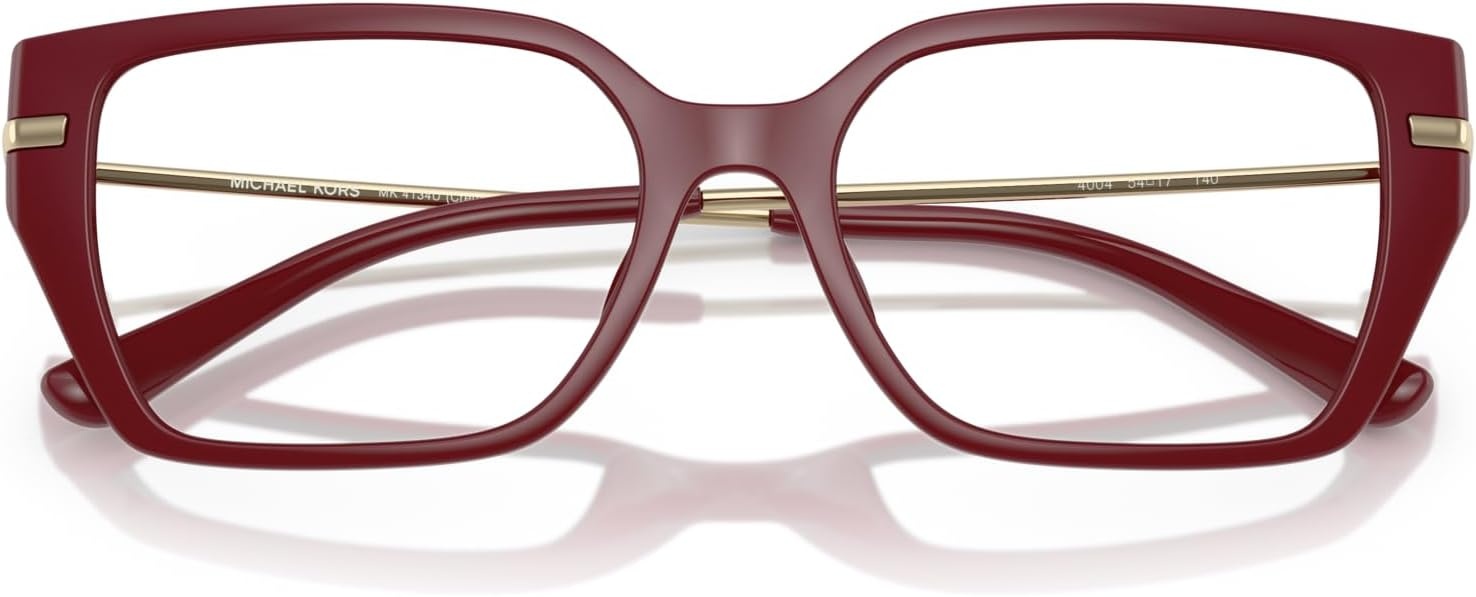 image:imageMichael Kors womens Mk4134u Crete Universal Fit Rectangular Prescription Eyewear FramesDeep RedDemo Lens