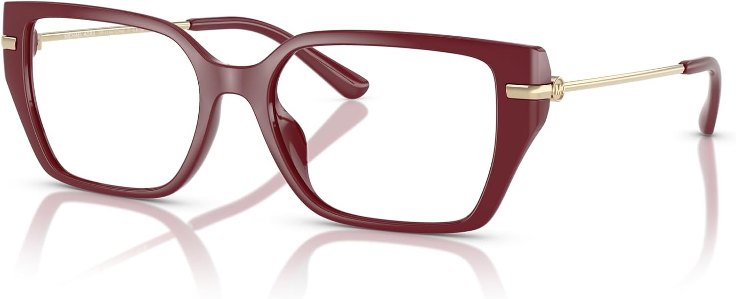 image:imageMichael Kors womens Mk4134u Crete Universal Fit Rectangular Prescription Eyewear FramesDeep RedDemo Lens
