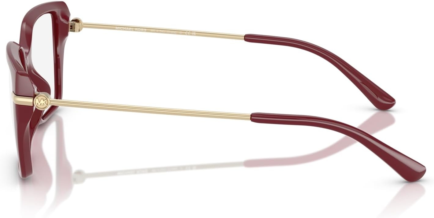 image:imageMichael Kors womens Mk4134u Crete Universal Fit Rectangular Prescription Eyewear FramesDeep RedDemo Lens