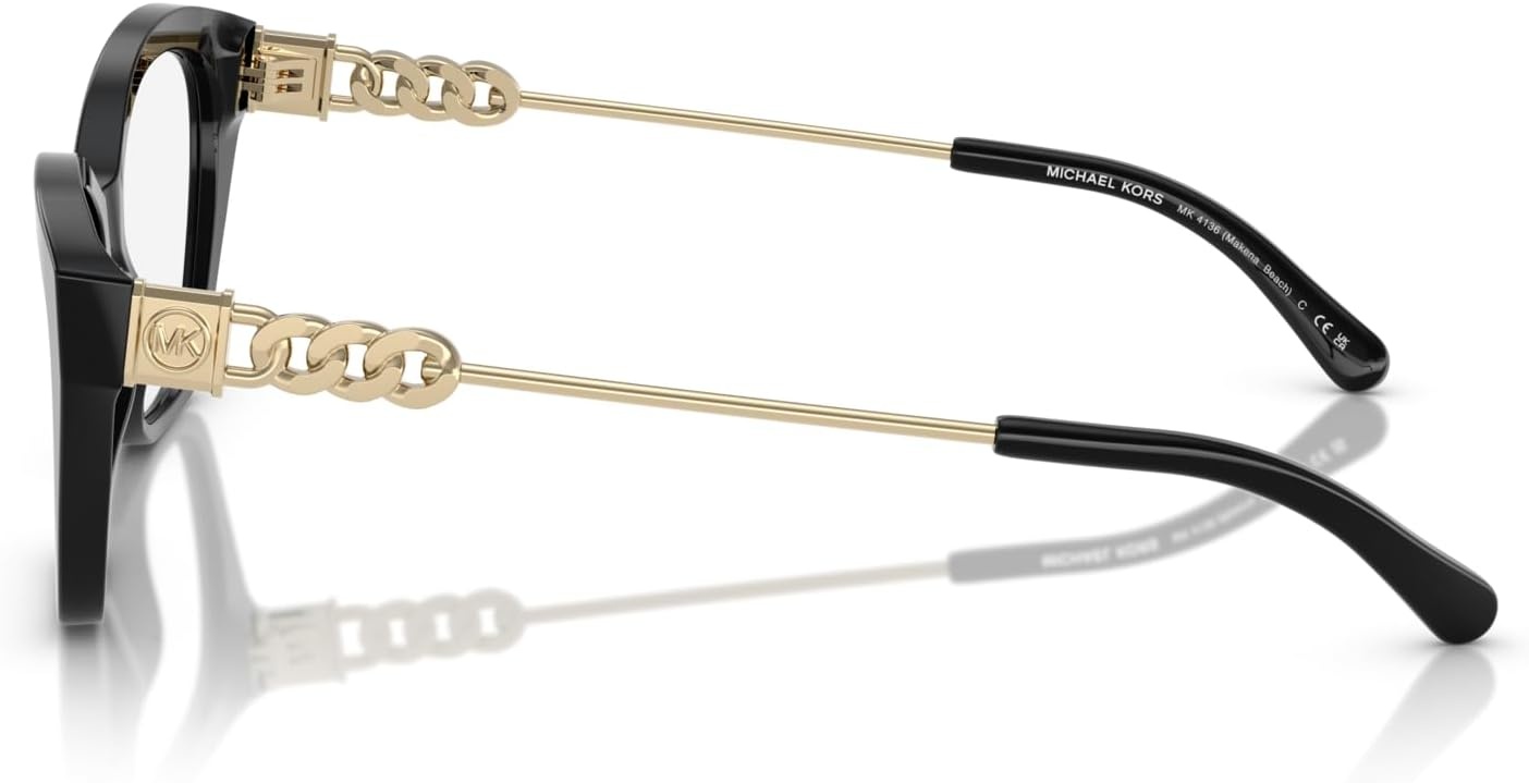 image:imageMichael Kors womens Mk4136 Makena Beach Square Prescription Eyewear FramesBlackDemo Lens