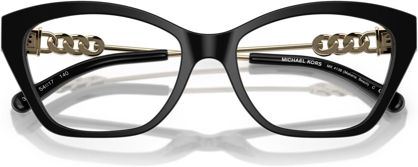 image:imageMichael Kors womens Mk4136 Makena Beach Square Prescription Eyewear FramesBlackDemo Lens