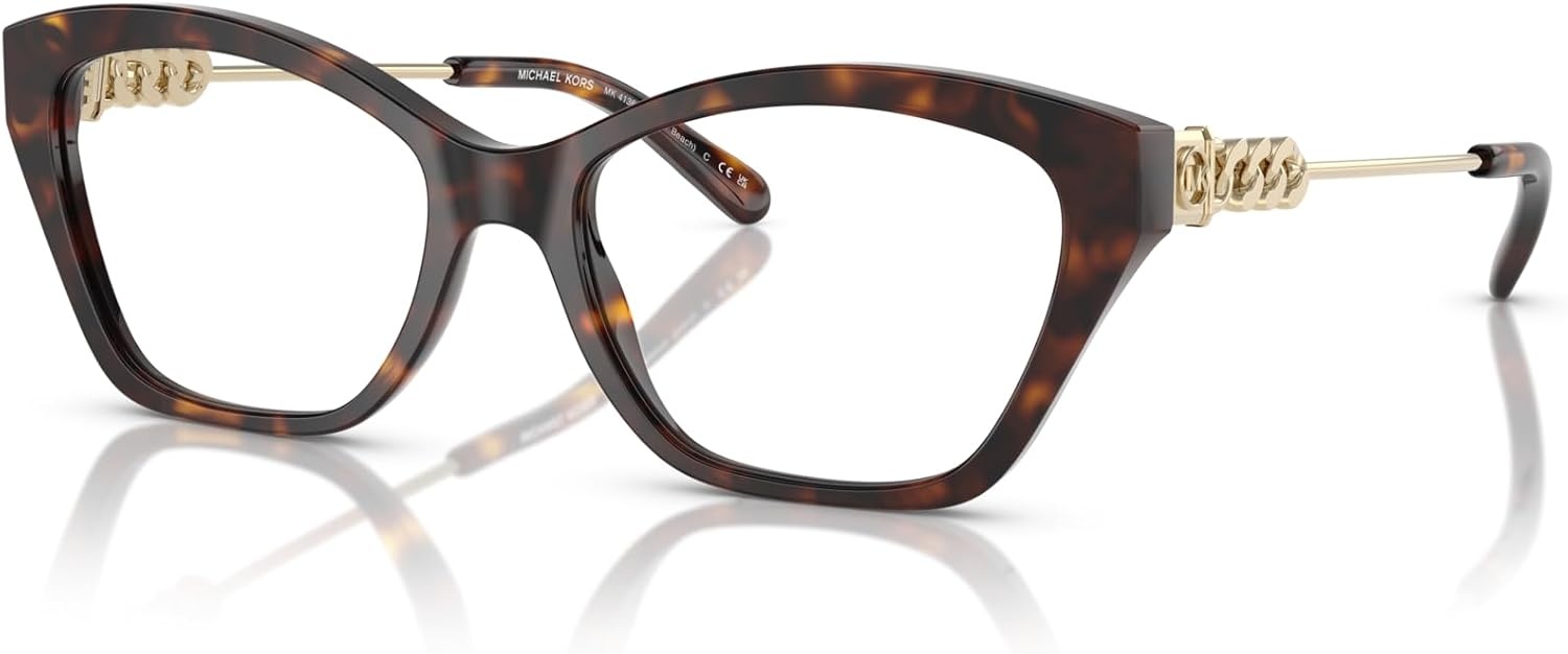 image:imageMichael Kors womens Mk4136 Makena Beach Square Prescription Eyewear FramesDark TortoiseDemo Lens