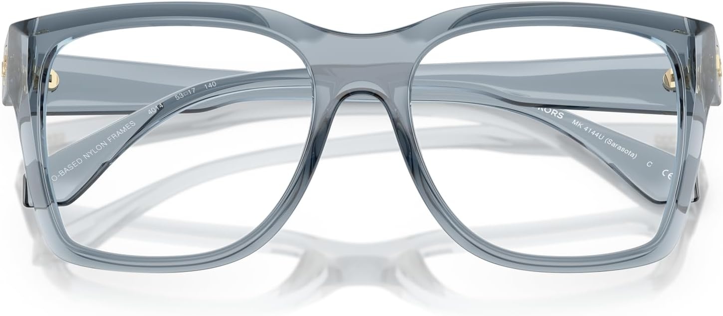 image:imageMichael Kors womens Mk4144u Sarasota Universal Fit Square Prescription Eyewear FramesDenim TransparentDemo Lens