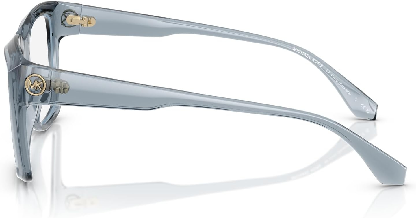 image:imageMichael Kors womens Mk4144u Sarasota Universal Fit Square Prescription Eyewear FramesDenim TransparentDemo Lens