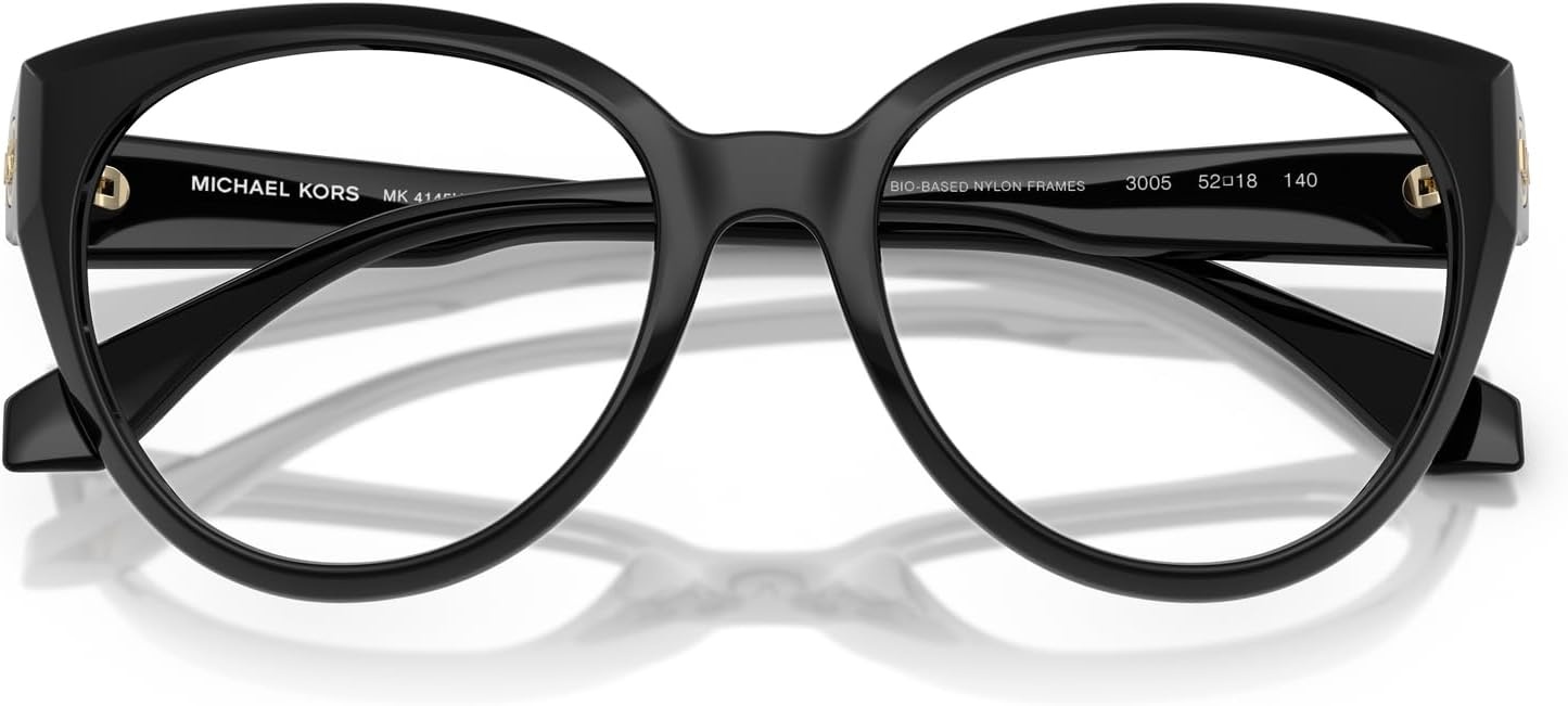 image:imageMichael Kors womens Mk4145u Amelia Island Universal Fit Round Prescription Eyewear FramesBlackDemo Lens