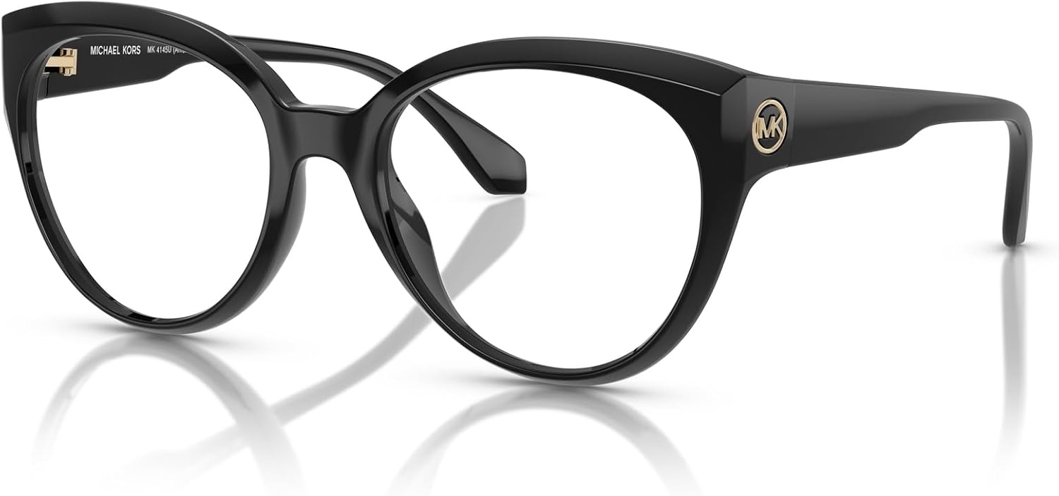 image:imageMichael Kors womens Mk4145u Amelia Island Universal Fit Round Prescription Eyewear FramesBlackDemo Lens