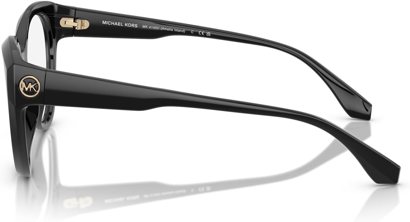 image:imageMichael Kors womens Mk4145u Amelia Island Universal Fit Round Prescription Eyewear FramesBlackDemo Lens