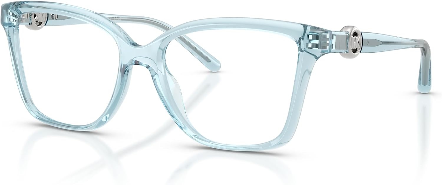 image:imageMichael Kors womens Mk4180u Kobe Universal Fit Square Prescription Eyewear FramesDenim TransparentDemo