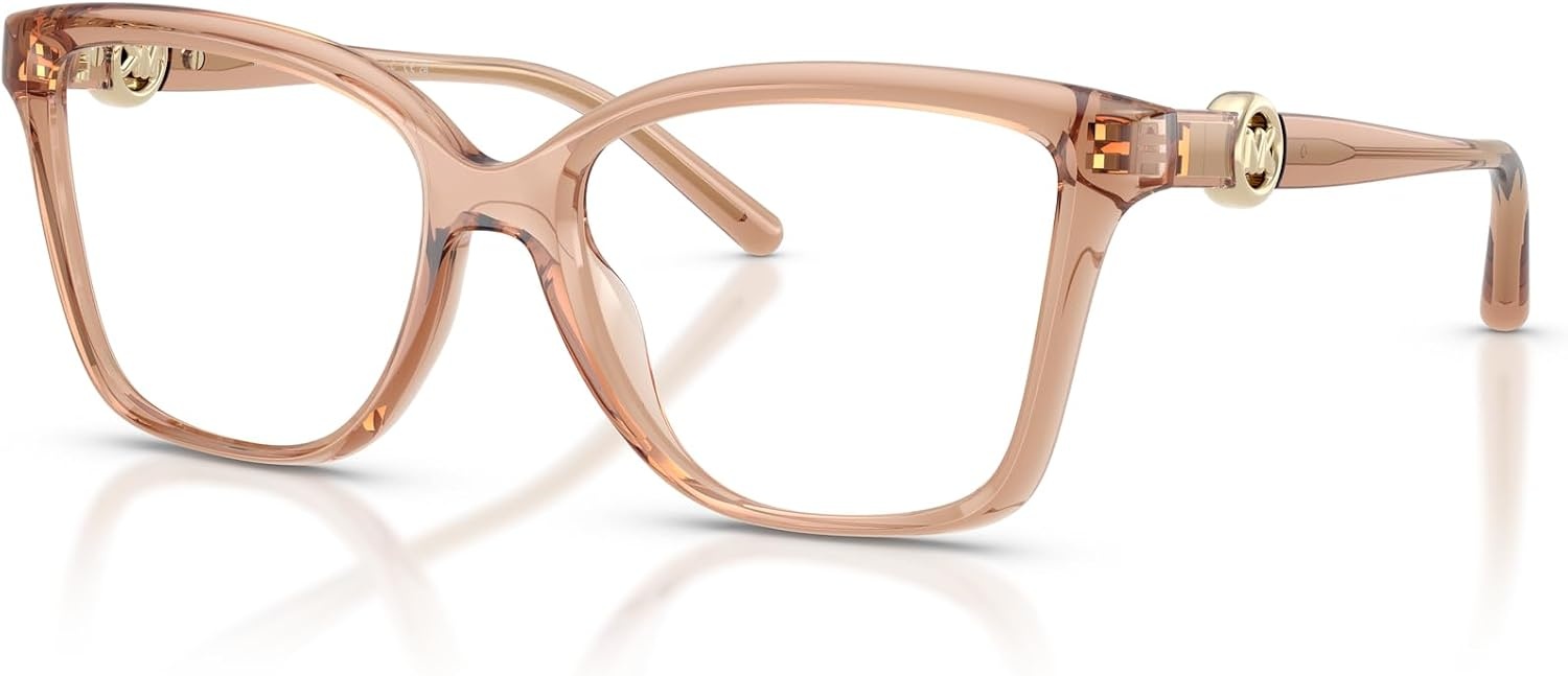 image:imageMichael Kors womens Mk4180u Kobe Universal Fit Square Prescription Eyewear FramesLight Brown TransparentDemo