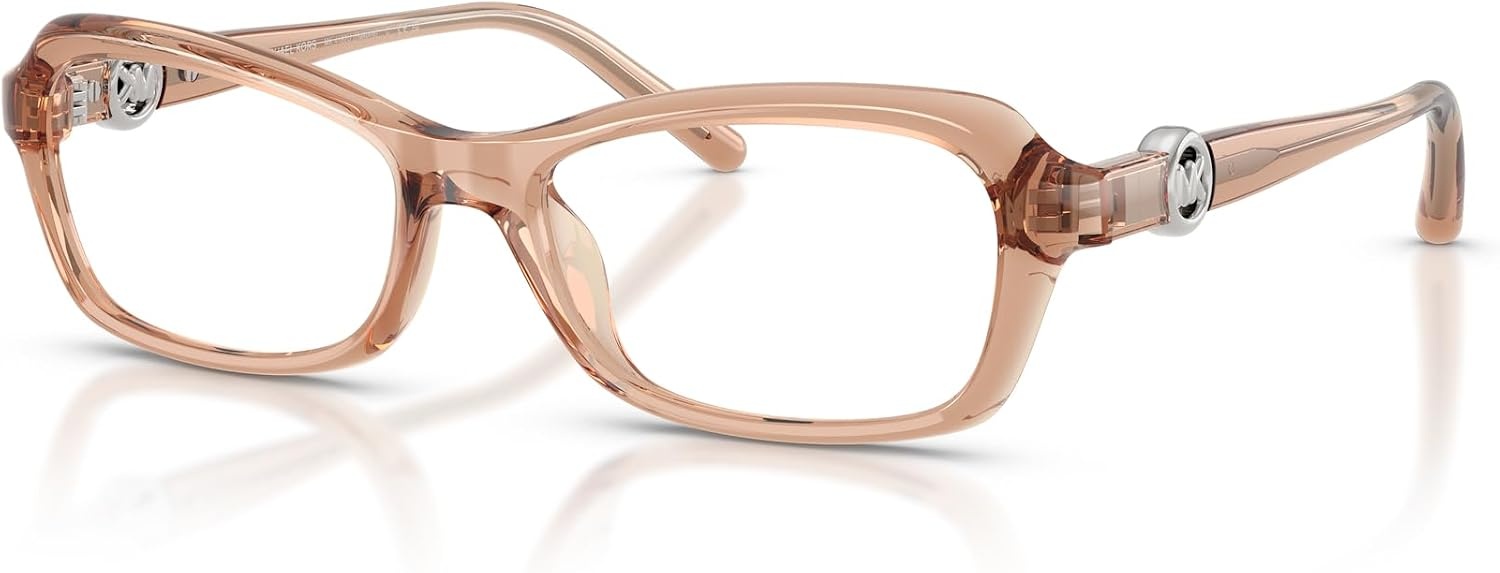 image:imageMichael Kors womens Mk4182u Hakone Universal Fit Round Prescription Eyewear FramesLight Brown TransparentDemo