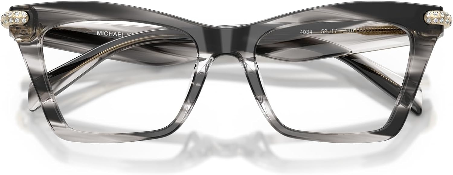 image:imageMichael Kors womens Mk4185bu Jamaica Universal Fit Cat Eye Prescription Eyewear FramesBlack HornDemo