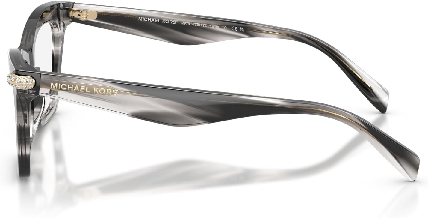 image:imageMichael Kors womens Mk4185bu Jamaica Universal Fit Cat Eye Prescription Eyewear FramesBlack HornDemo