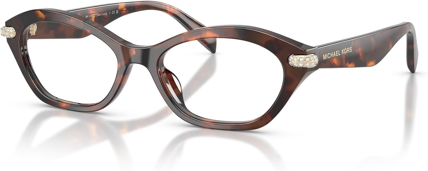 image:imageMichael Kors womens Mk4186bu Saint Lucia Universal Fit Oval Prescription Eyewear FramesLuggage TortoiseDemo