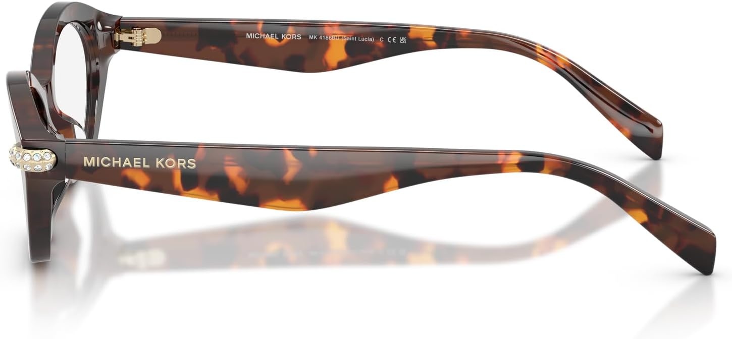 image:imageMichael Kors womens Mk4186bu Saint Lucia Universal Fit Oval Prescription Eyewear FramesLuggage TortoiseDemo