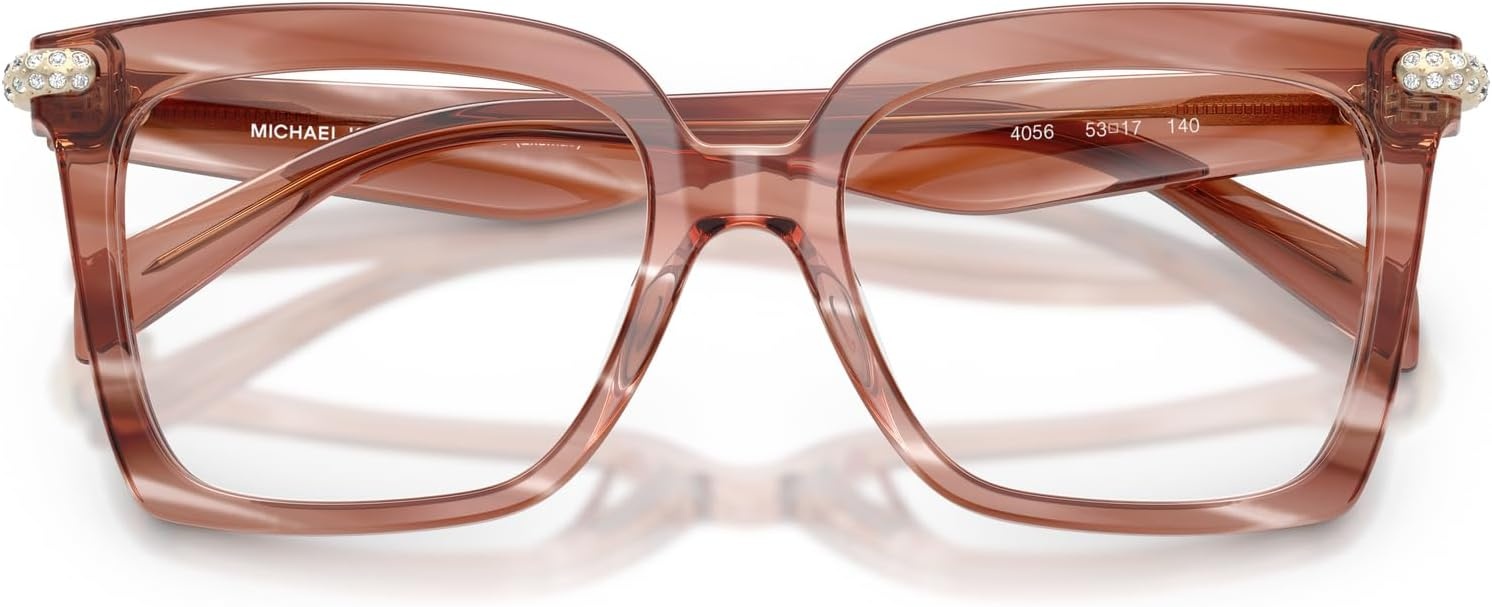 image:imageMichael Kors womens Mk4191bu Exumas Universal Fit Square Prescription Eyewear FramesPink HornDemo