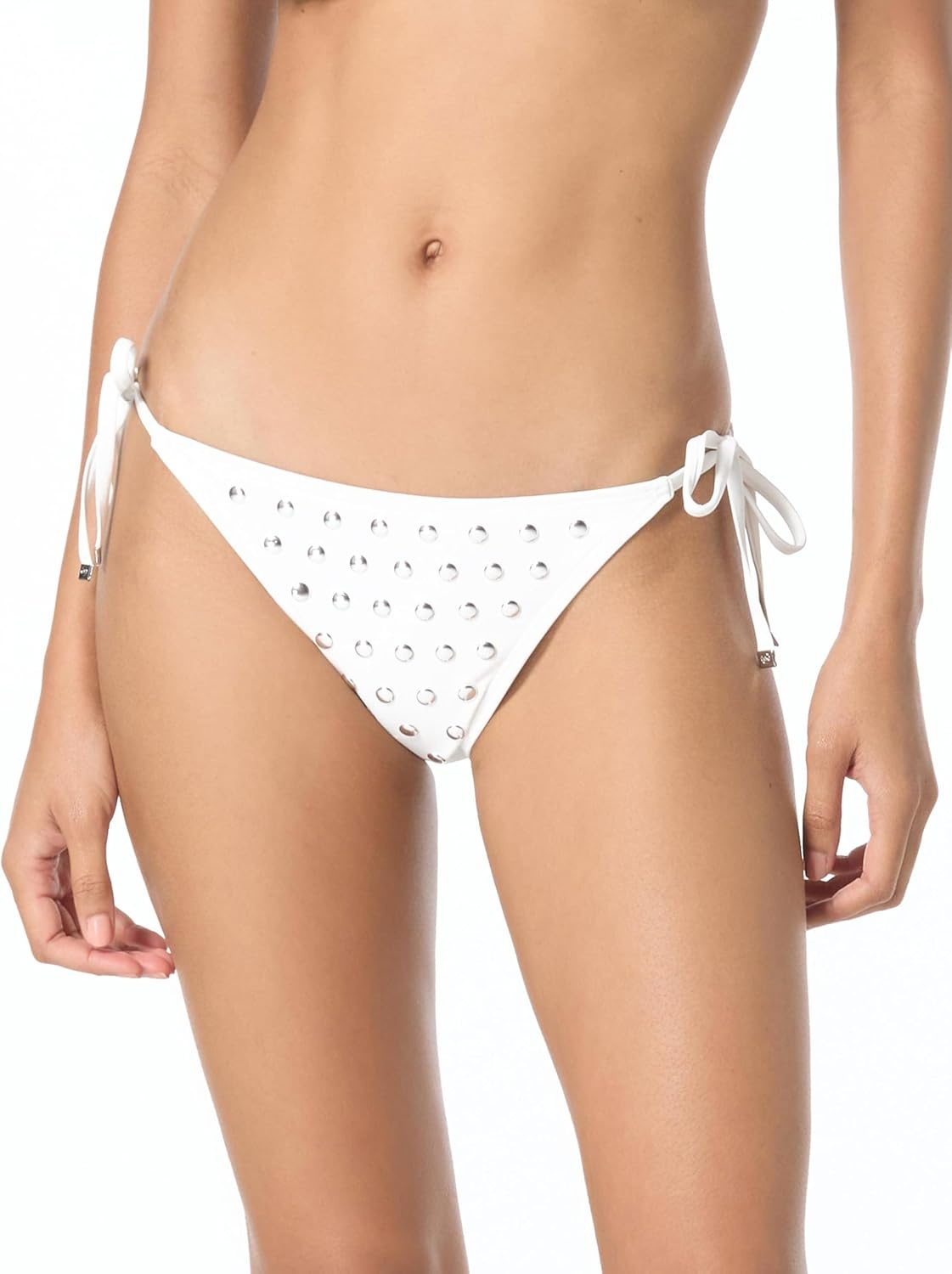 image:imageWomens Studded String Bikini Bottom White Medium