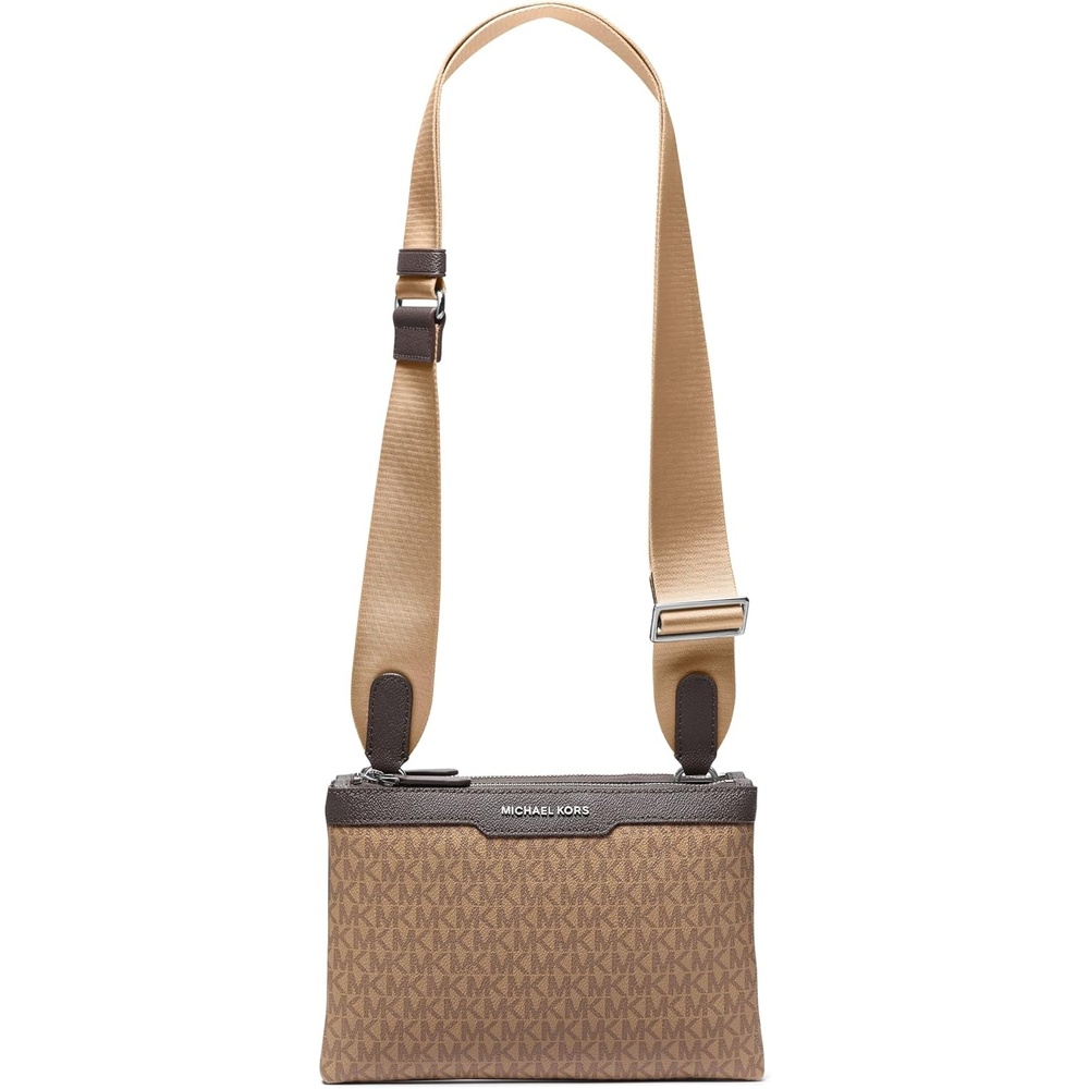 image:imageMichael Kors Hudson Accordion Crossbody BagLight Gunmetal HardwareHusk Signature
