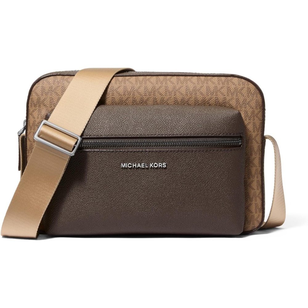 image:imageMichael Kors Hudson Front Zip Camera BagLight Gunmetal HardwareHusk Signature