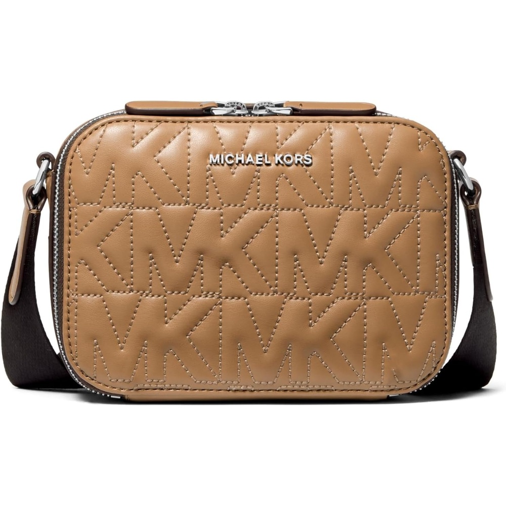 image:imageMichael Kors Hudson Horizontal Crossbody Bag SilverTone HardwareHuskMK QuiltSilvertone HardwareHuskMk Quilt