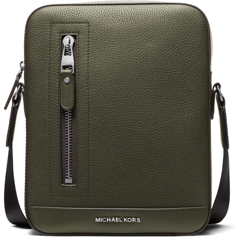 image:imageMichael Kors Hudson Vertical Zip Flight BagLight Gunmetal HardwareIvy