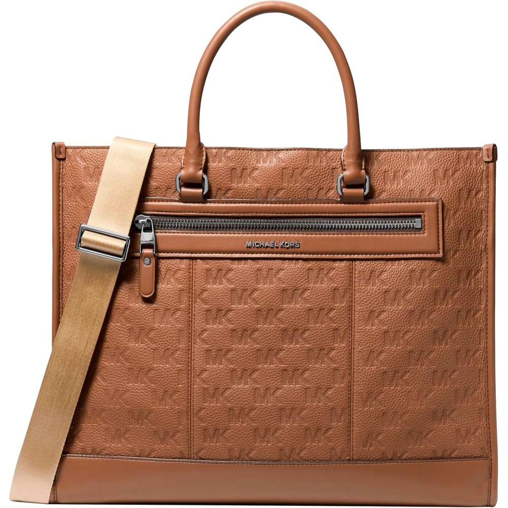 image:imageMichael Kors Jet Set Tote WebbingStrapSilvertone HardwareLeatherLuggage