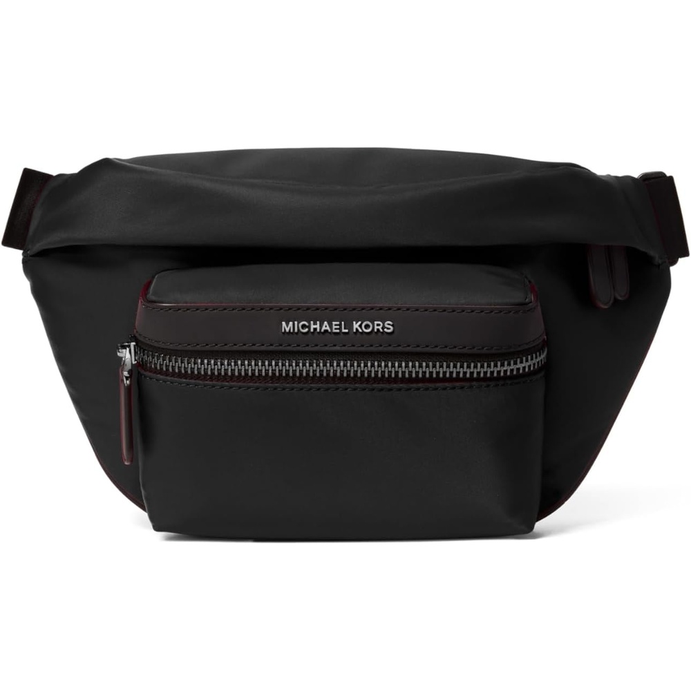 image:imageMichael Kors Mens Brooklyn Travel Belt Bag SilverTone HardwareSignature Nylon BlackLight Gunmetal HardwareBlack