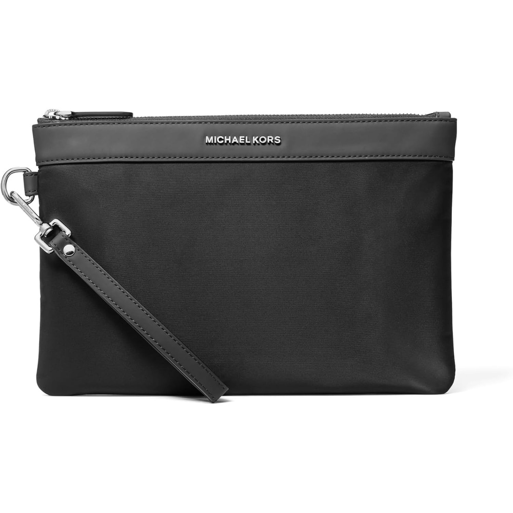 image:imageMichael Kors Mens Brooklyn Travel Pouch SilverTone HardwareNylonBlack