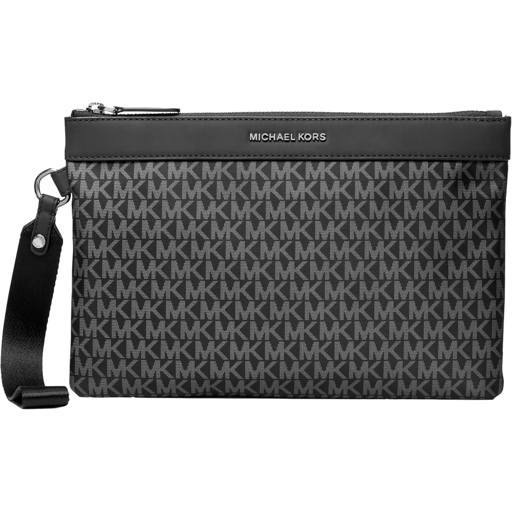 image:imageMichael Kors Mens Brooklyn Travel Pouch SilverTone HardwareSignature Nylon River BlueSilverTone HardwareNylonBlack