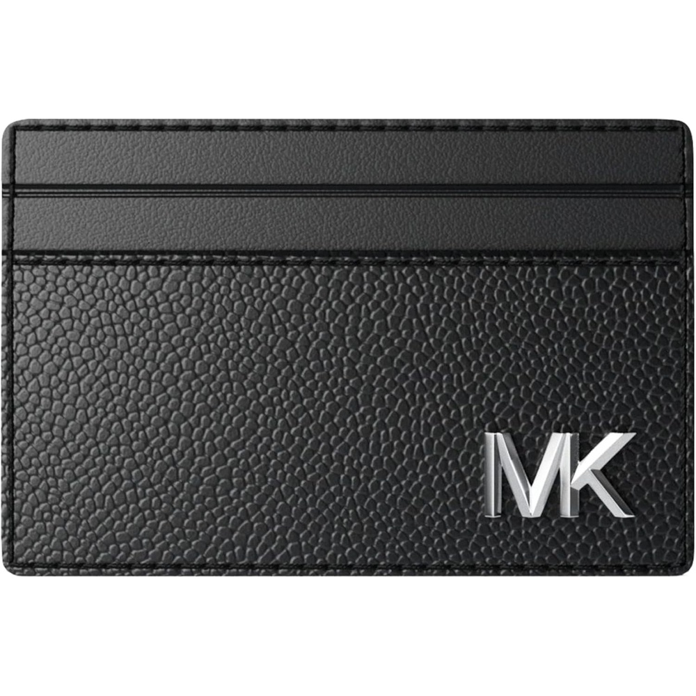 image:imageMichael Kors Mens Card Case SilverTone HardwareLeather Black