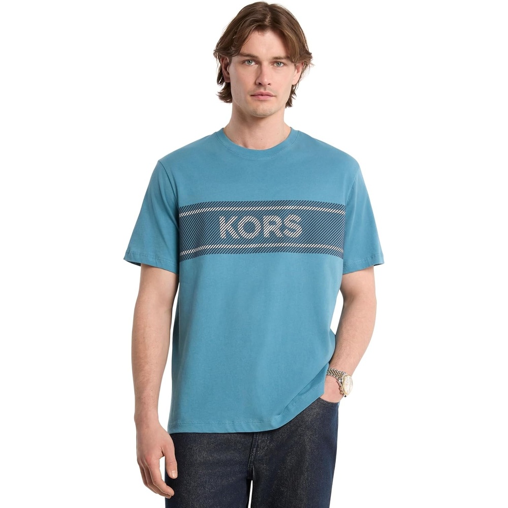 image:imageMichael Kors Mens Graphic TShirtKors Chest LogoLight Lagoon