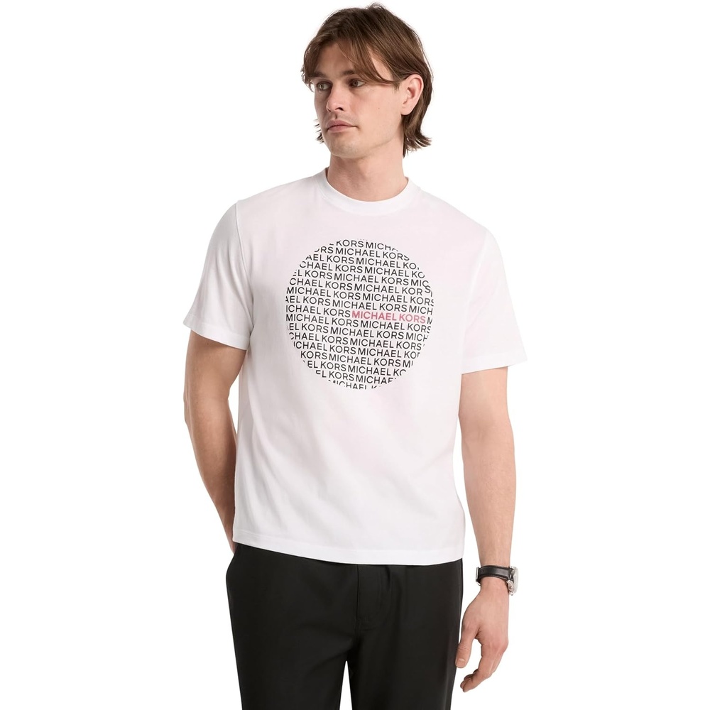 image:imageMichael Kors Mens Graphic TShirtMk Circle LogoWhite