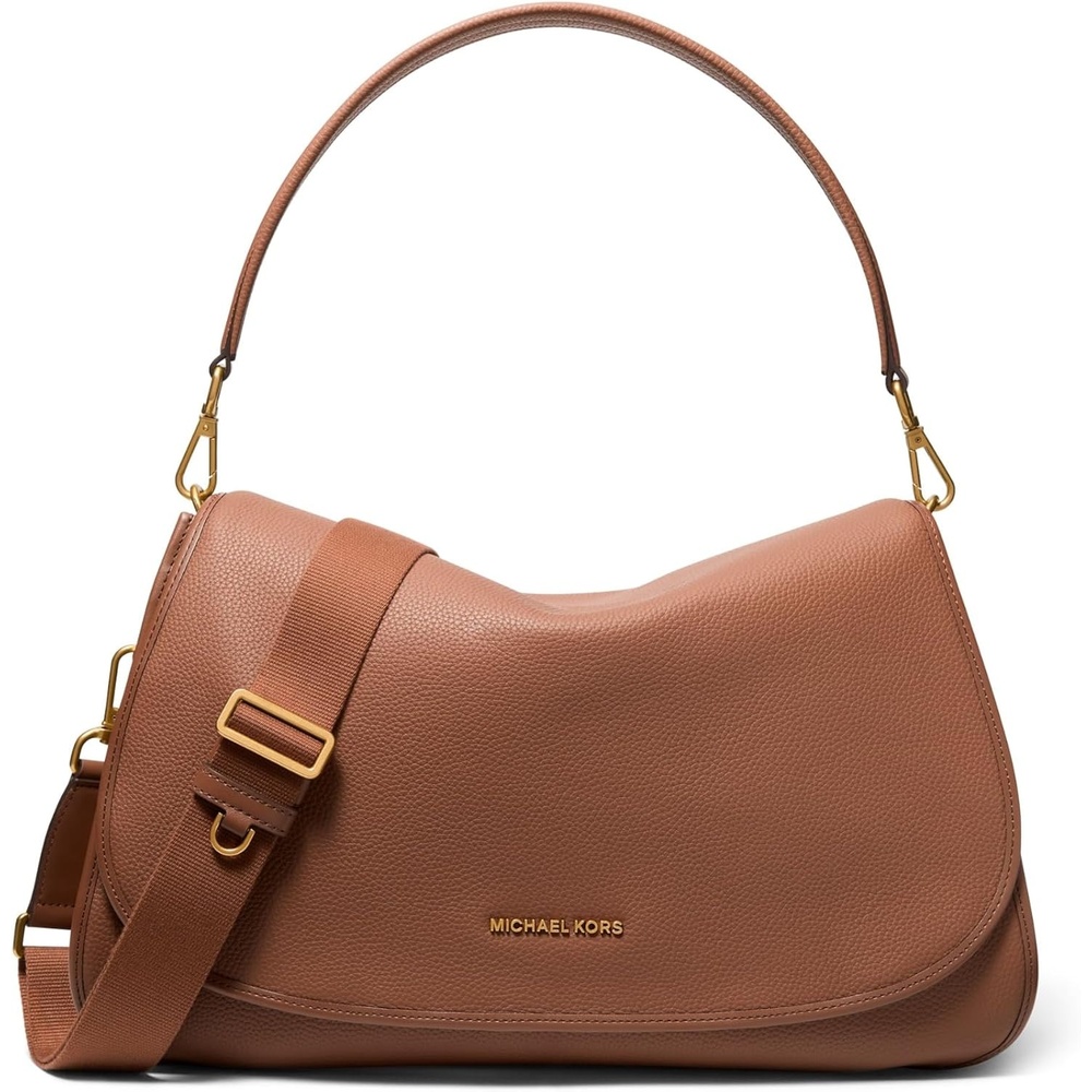 image:imageMichael Kors Mens Holmes Extralarge Convertible MessengerGoldtone HardwareMatte Pebble LeatherLuggage