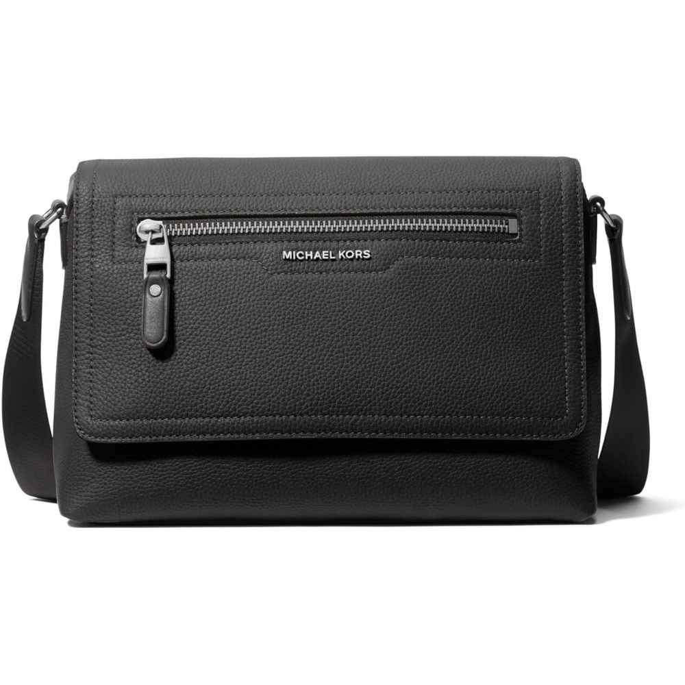 image:imageMichael Kors Mens Hudson Small Flap MessengerSilver TonehardwareBlack