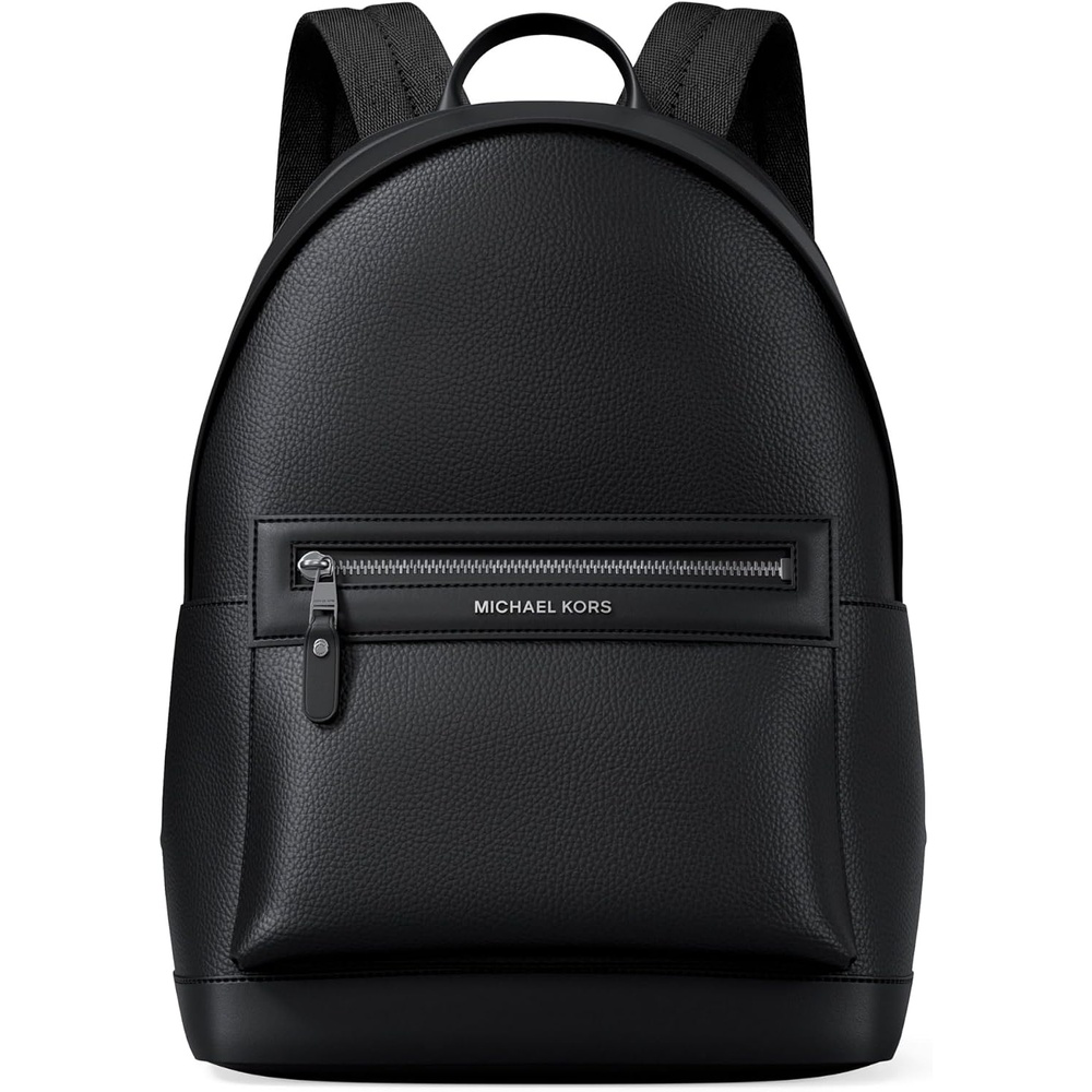 image:imageMichael Kors Mens Jet Set Backpack SilverTone HardwareMatte Pebble LeatherBlackBlack
