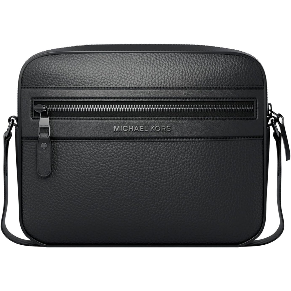 image:imageMichael Kors Mens Jet Set Tour CrossbodySilvertone HardwareMatte Pebble LeatherBlack
